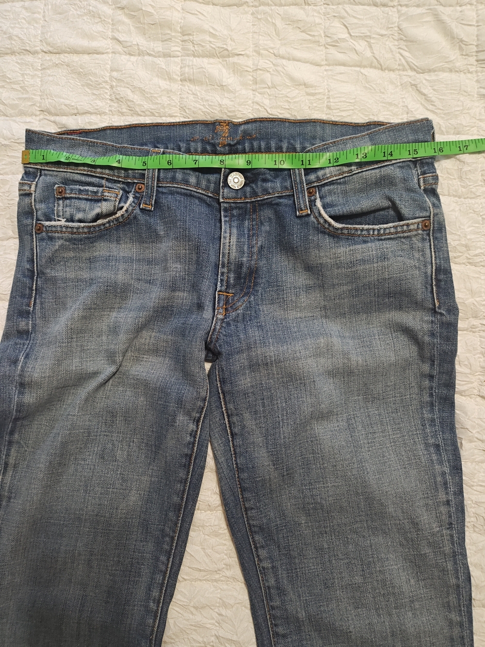7 For All Mankind Women's Light Blue Bootcut Jeans Size 30